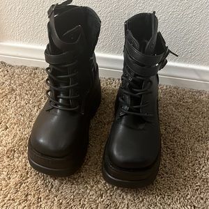Platform black boots size 5.5